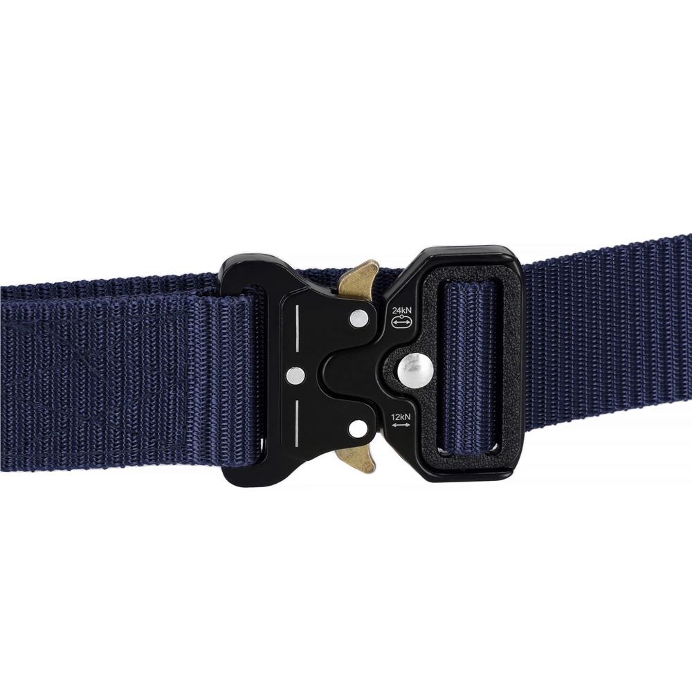Curea centura Tactical Combat pentru barbati 3.5 x 125 cm, rezistent, albastru inchis