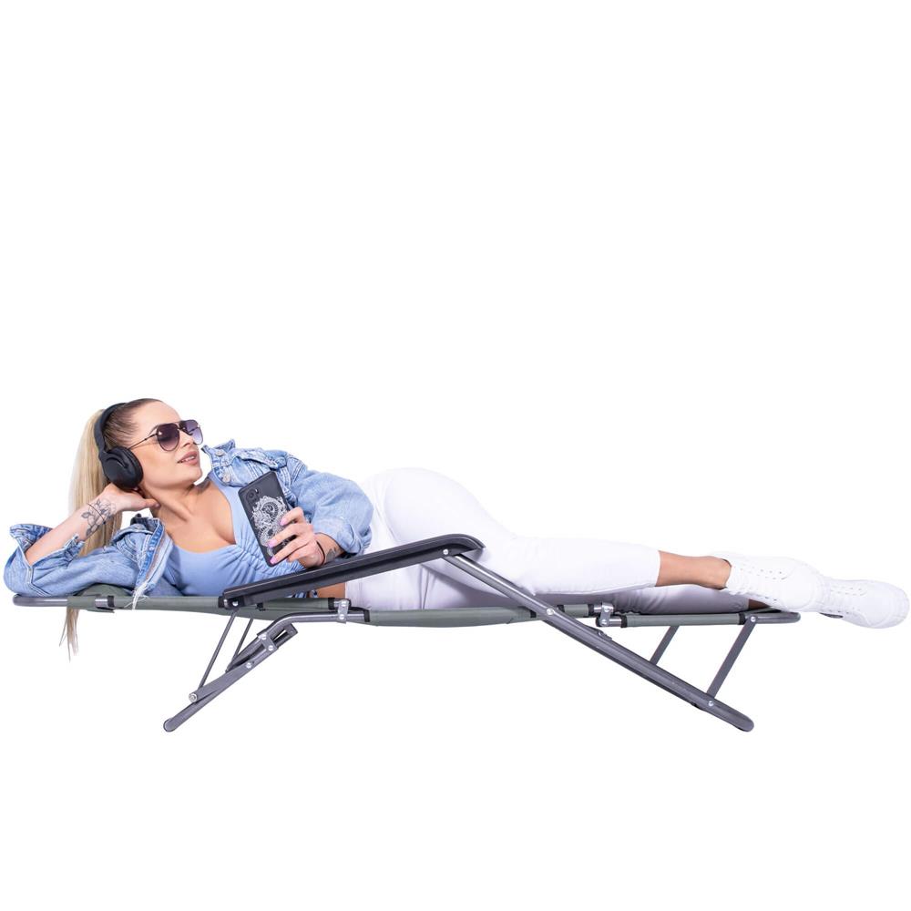 Sezlong pliabil SERSIMO GC30, Relax Zero Gravity, 80x60x153cm, gri mediu