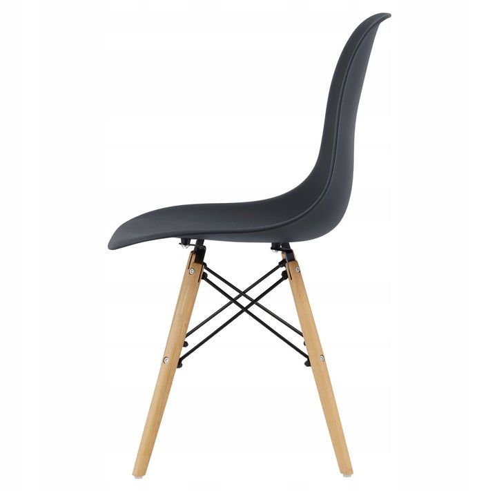Set 4 scaune dining Scandinav pentru bucatarie, 38x42x82cm, negru