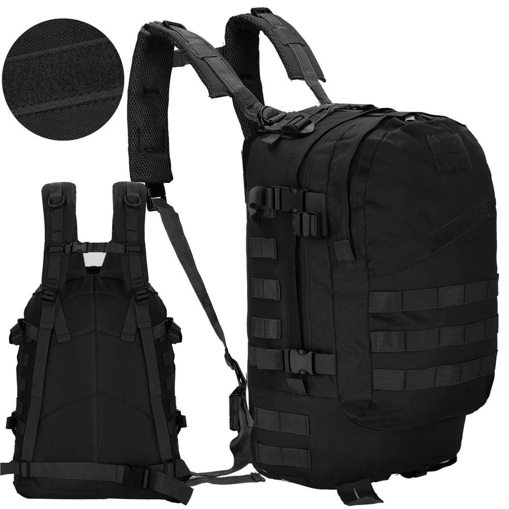 Rucsac militar pentru drumetie, impermeabil, compartimentat, 35L, negru