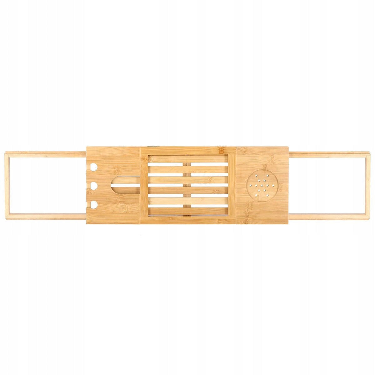 Raft cu tava pentru cada din bambus natural Sersimo 1023, extensibila, 50-93x15cm