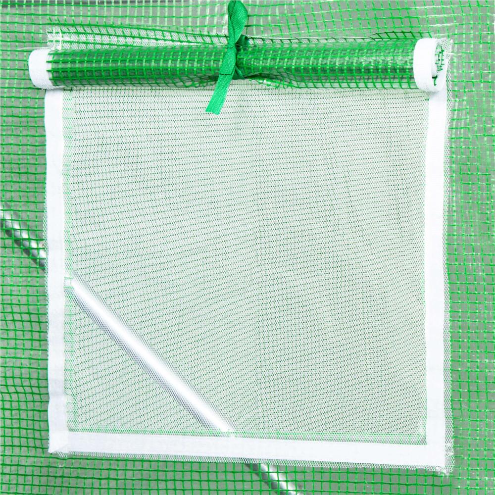 Sera de gradina, tip tunel cu cadru metalic, 200x450cm, 9 ferestre, verde, 9 mp
