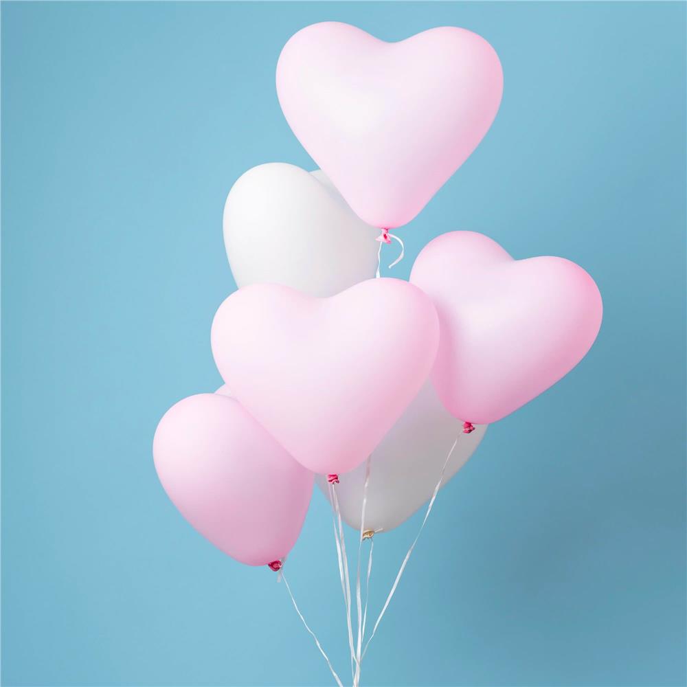 Set 50 baloane pentru petrecere in forma de inima, 30cm, roz