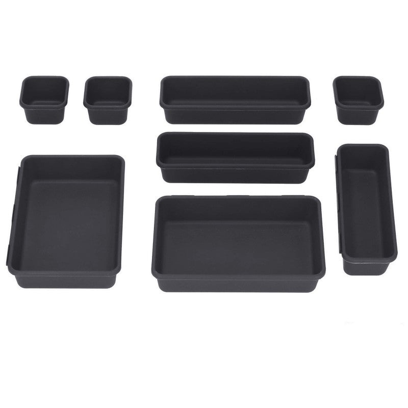 Organizator sertar bucatarie, 8 piese, negru