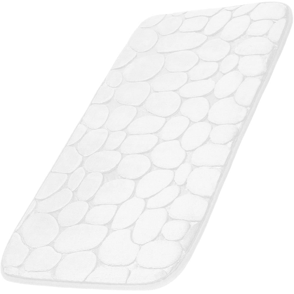 Covoras de baie antiderapant cu uscare rapida, 60x40 cm, alb