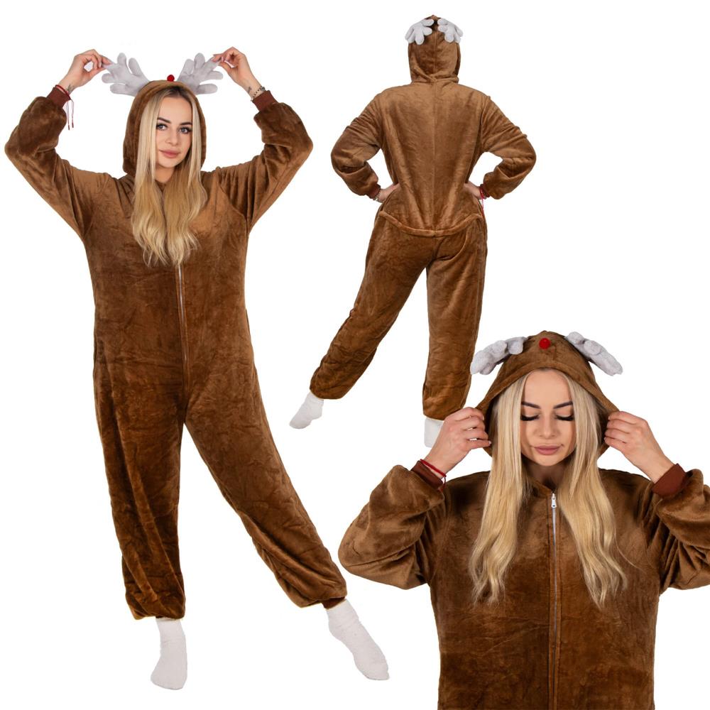 Pijama tip salopeta pentru adulti, model Ren, marime L