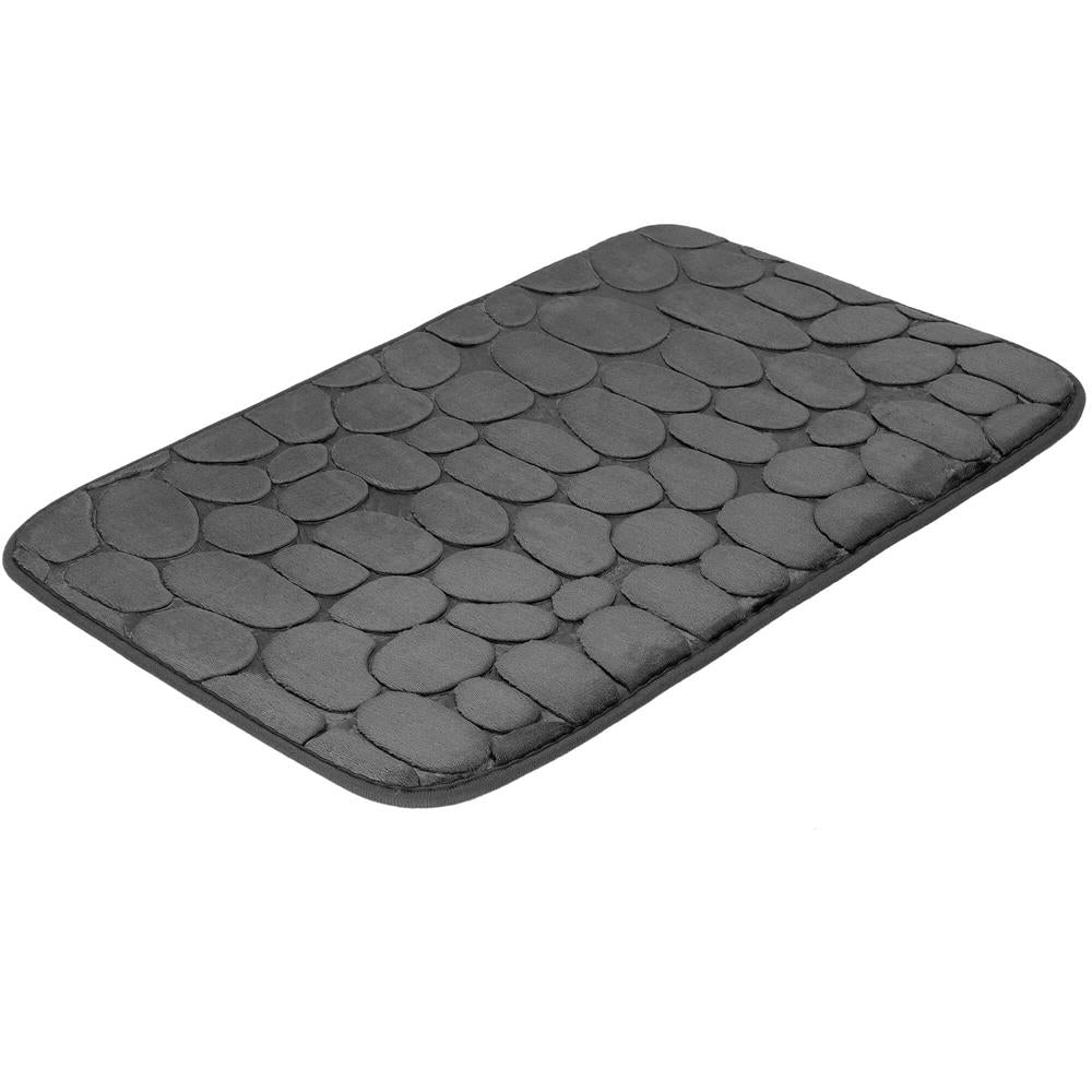 Covoras de baie antiderapant cu uscare rapida, 80x50 cm, gri inchis