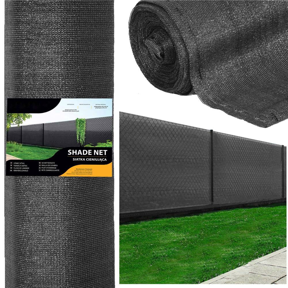 Plasa umbrire si intimitate pentru gard, 1.5m latime, 50m lungime, 140g densitate, gri