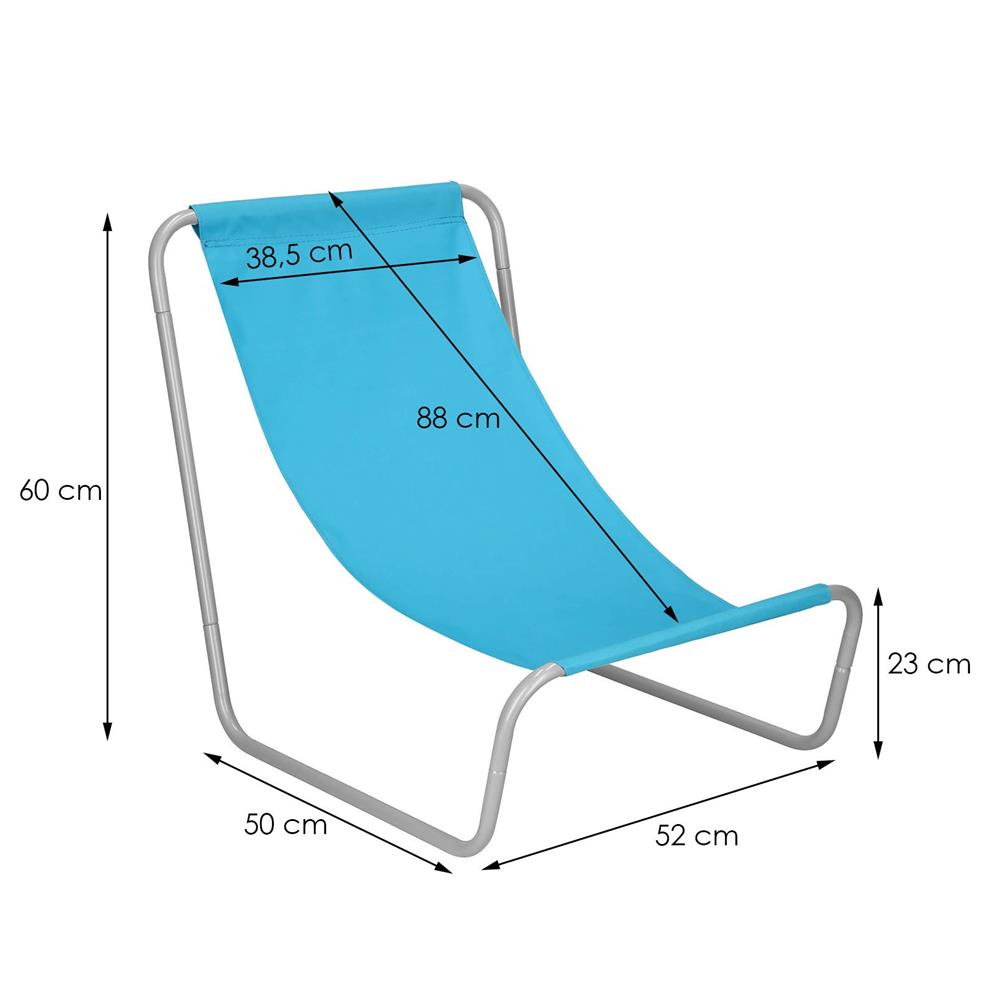 Scaun de plaja Sersimo GC026, pliabil, 90kg, 52x88cm, albastru