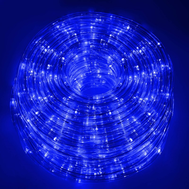Instalatie tub furtun luminos pentru Craciun, 480 LED-uri, 20m, albastra