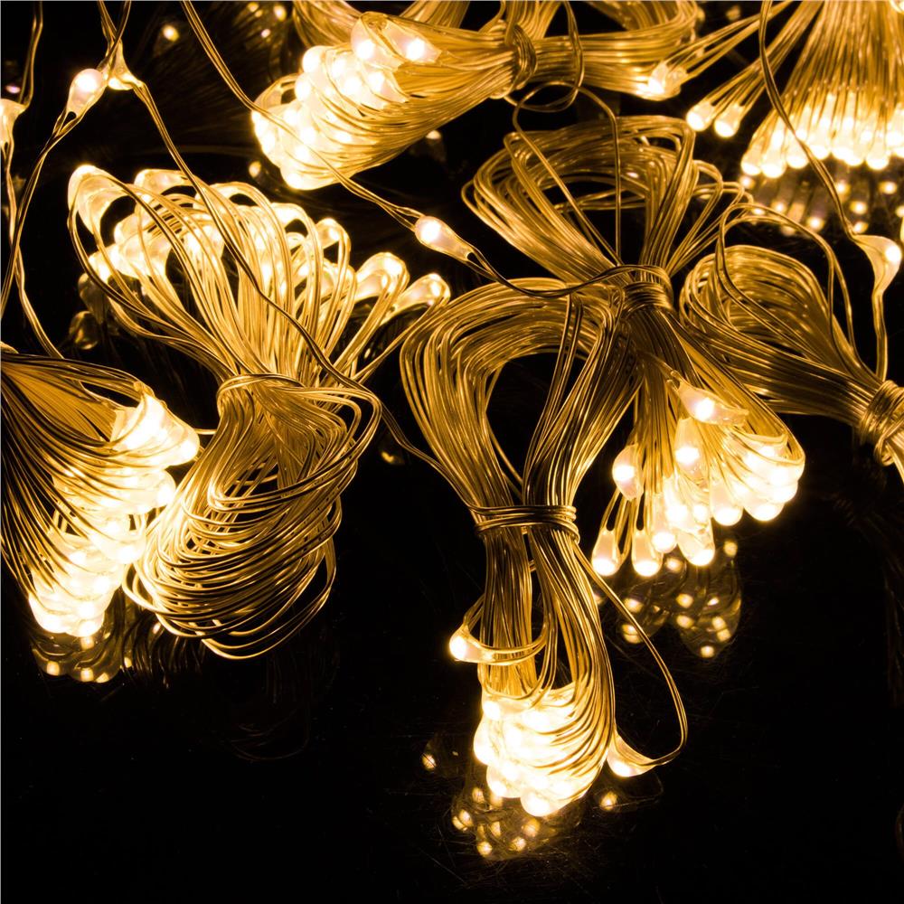 Ghirlanda luminoasa tip perdea 200 LED-uri, 2x2m, pentru interior, alimentare USB, alb cald (galben)