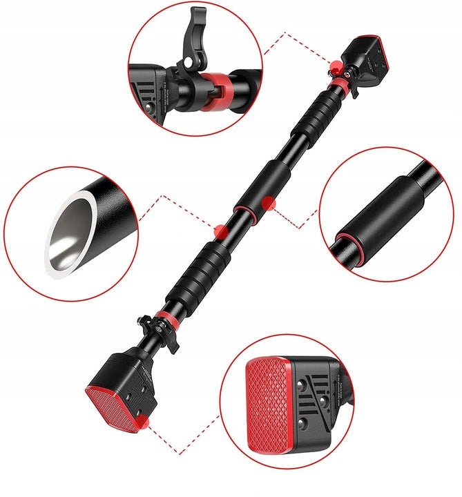 Bara tractiuni telescopica pentru usa, din otel cu capete cauciuc, lungime 72-110 cm