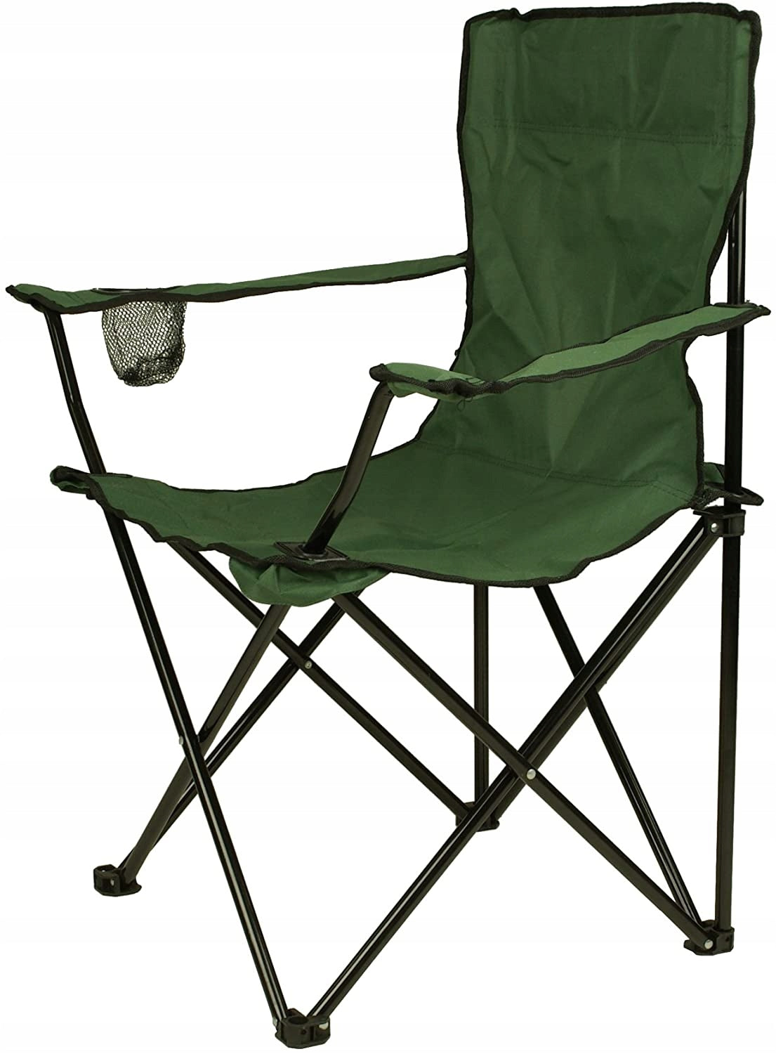 Scaun pliabil camping sau pescuit Sersimo, suport pahar, verde