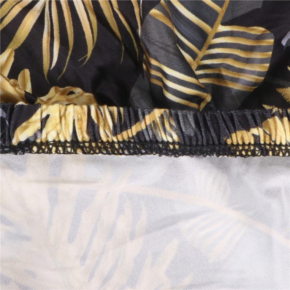 Husa pentru scaun, marime universala, poliester si spandex, 38x70cm, gri si galben