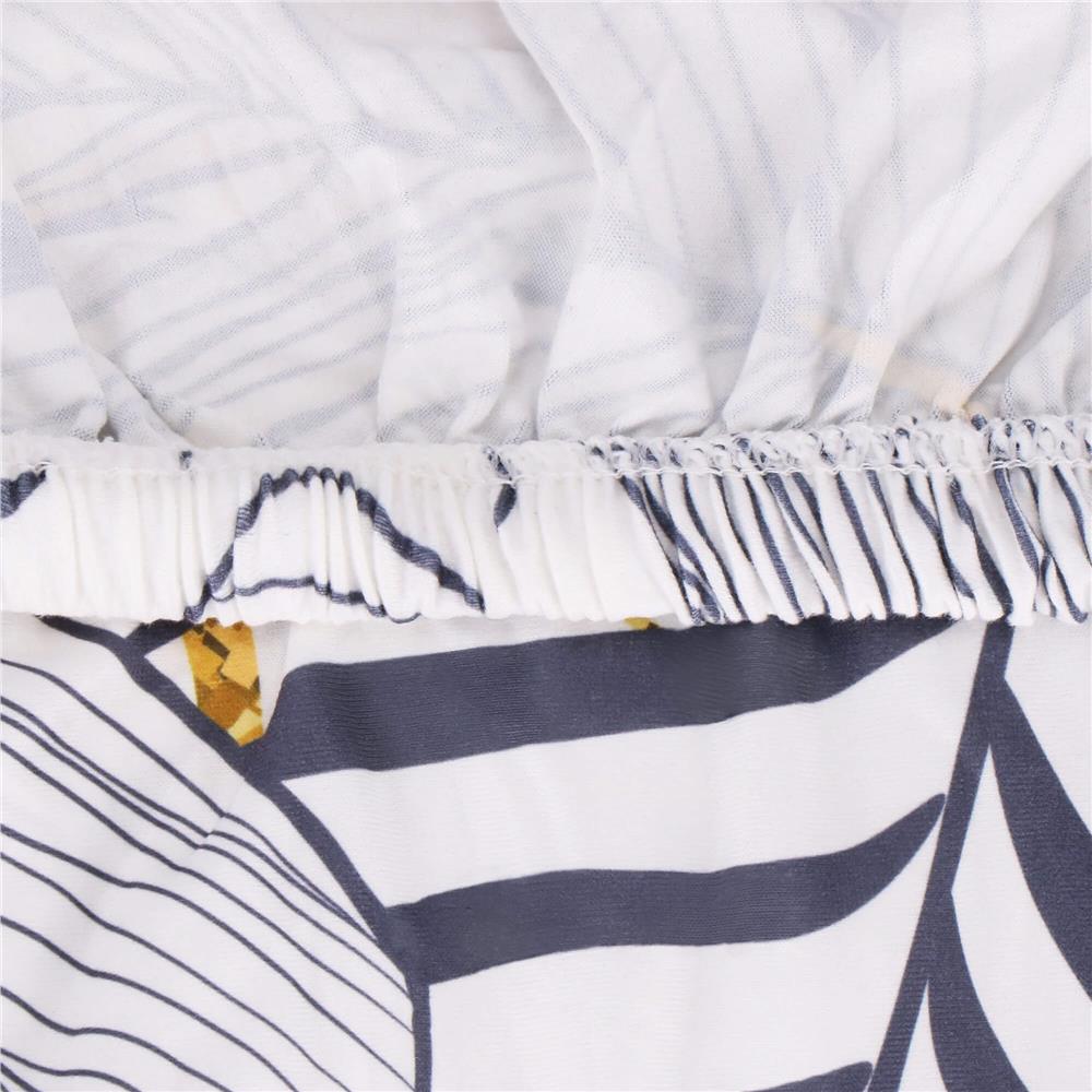 Husa pentru scaun, marime universala, poliester si spandex, 38x70cm, alb, nuante de bleumarin, galben