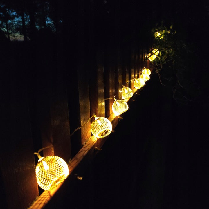 Ghirlanda luminoasa, LED, model Altros, 10 becuri, 380cm, incarcare solara, lumina alb cald