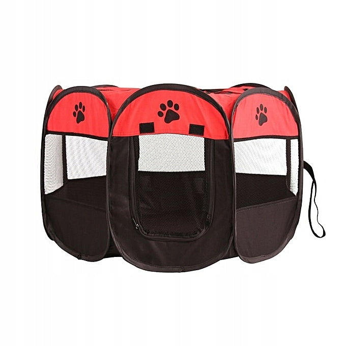 Tarc pliabil pentru animale de companie, diametru 70cm, negru rosu