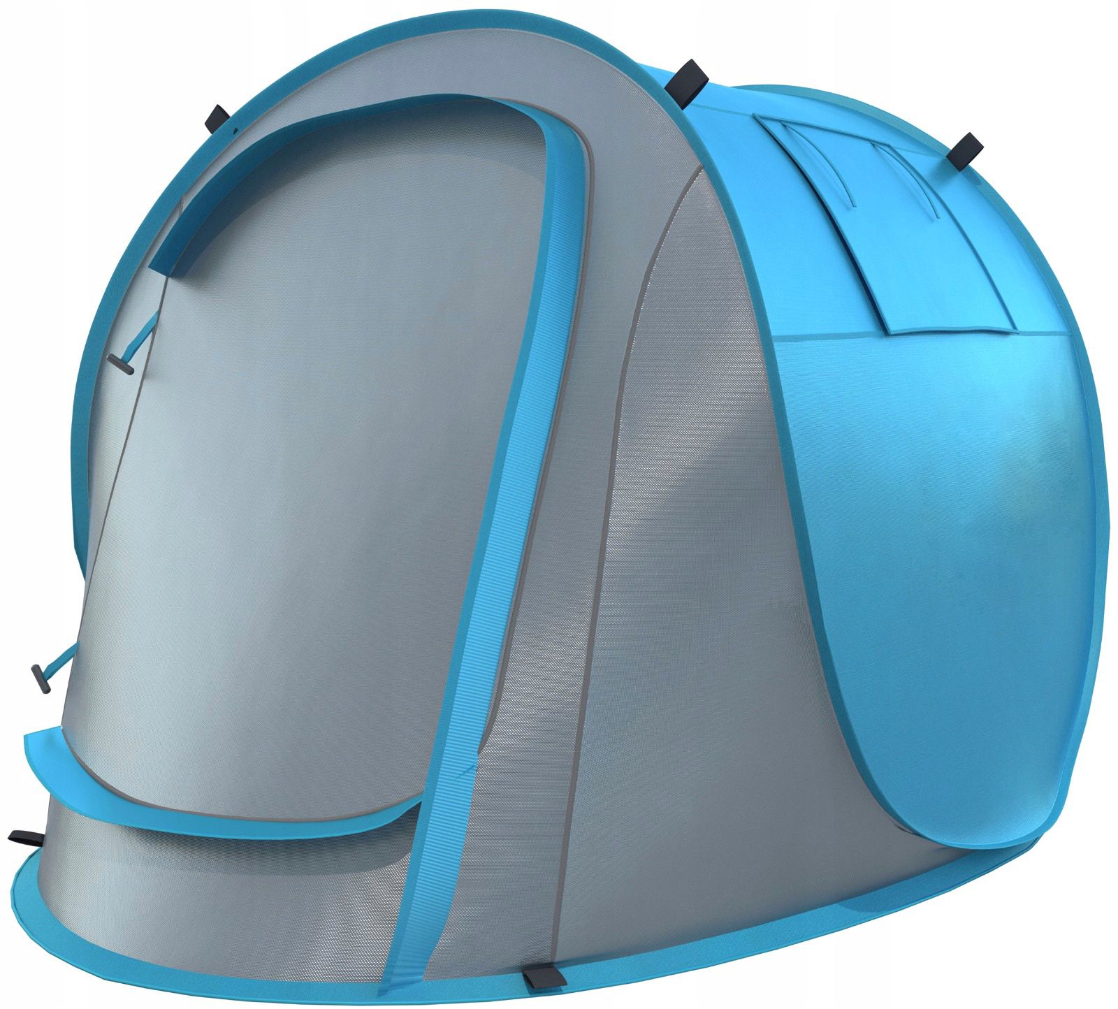 Cort plaja si picnic Sersimo, protectie UV, 210x130x90 cm, albastru gri