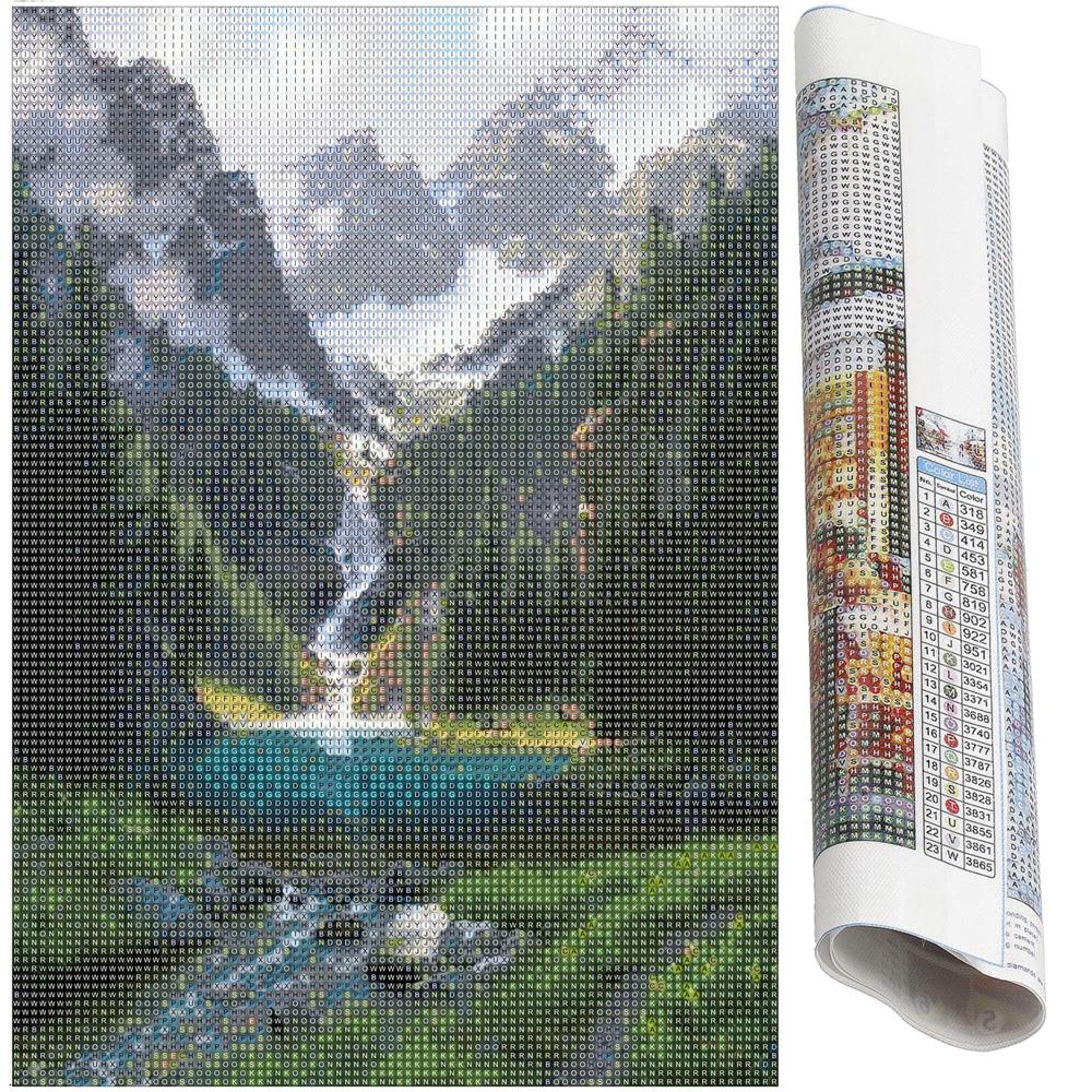 Set de broderie cu diamante 5D, 30x40cm, model Cascada - 17