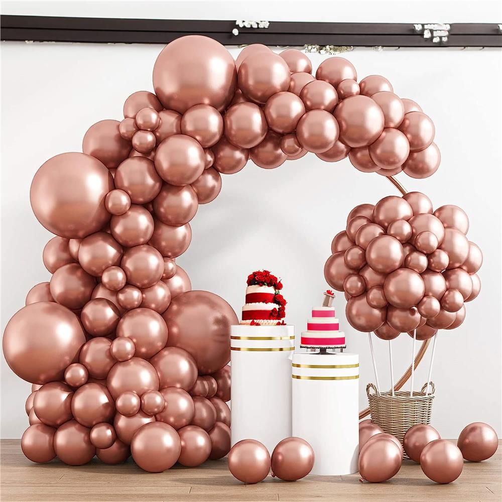 Set 100 baloane pentru petrecere, 40cm, roz metalic