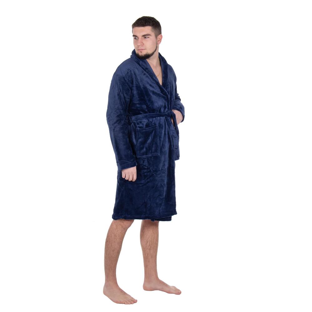 Halat de baie pentru barbati pana la genunchi, marimea L/XL, albastru marin