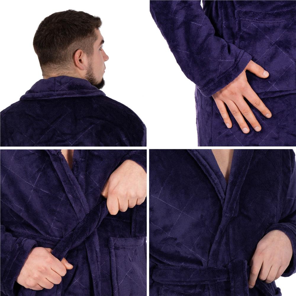 Halat de baie pentru barbati pana la genunchi, marimea L/XL, mov
