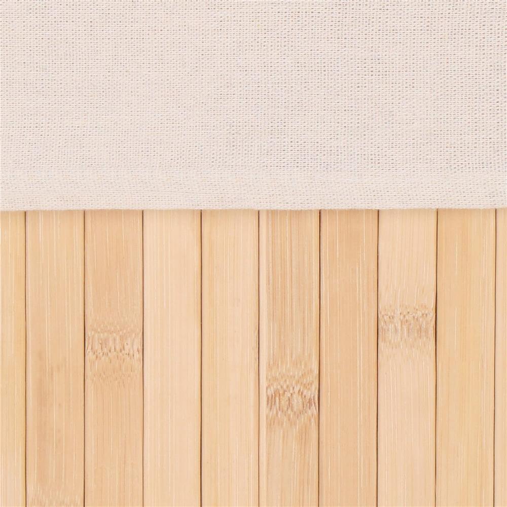 Cos de rufe din bambus, pliabil, cu captuseala detasabila lavabila, 3 compartimente, 150L, 63x42x62cm, maro