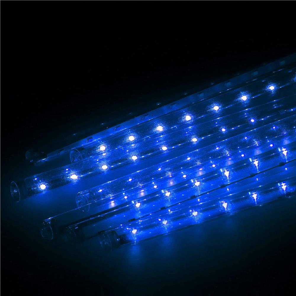 Instalatie de Craciun, 10 tuburi, 50cm, 480 LED, ploaie de meteoriti, albastru