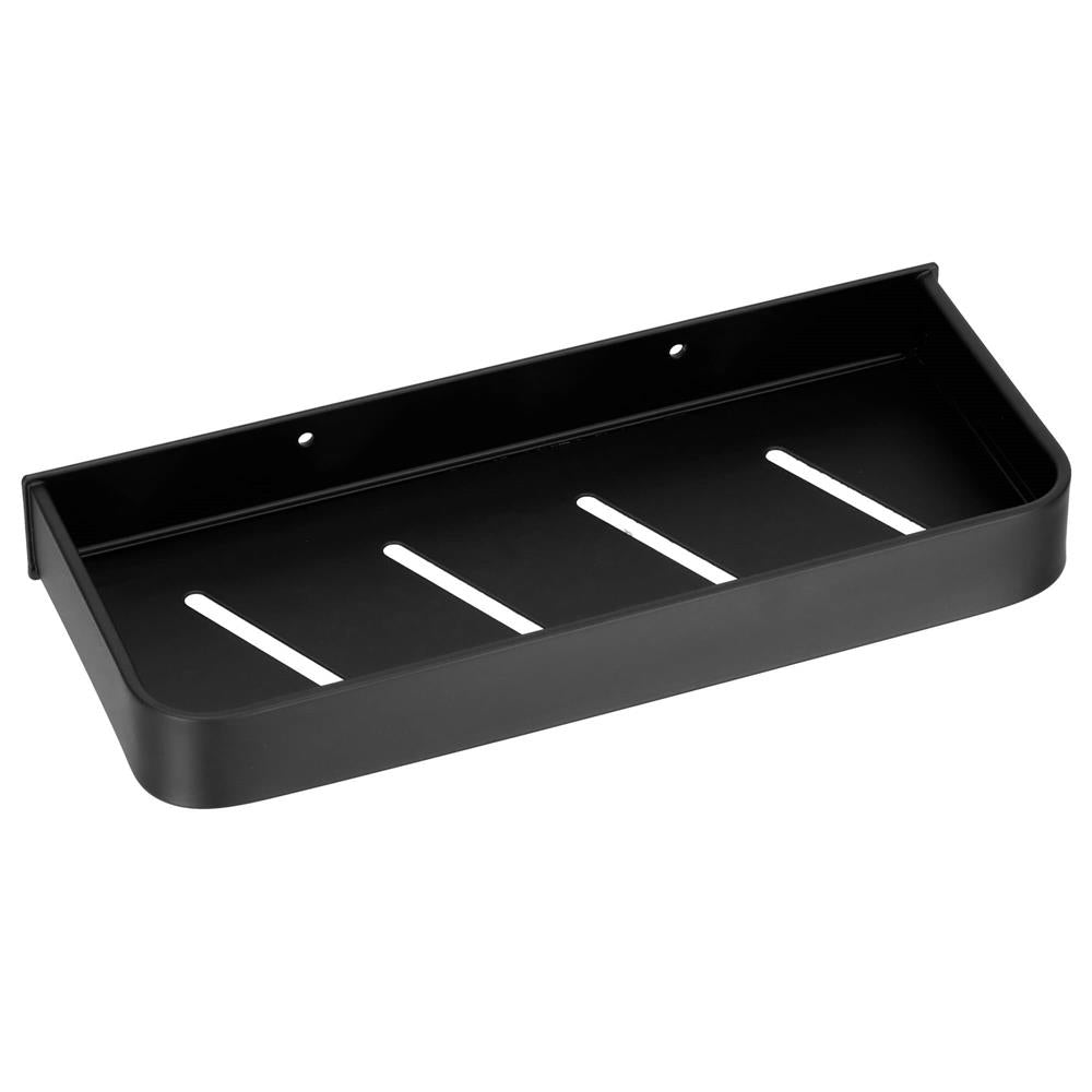 Raft de baie cu 2 sisteme instalare pe perete, aluminiu, 30x12x4cm, negru