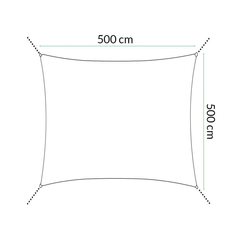 Copertina prelata de soare Sersimo SN150, patrata, impermeabila cu protectie UV, 5x5m, gri inchis