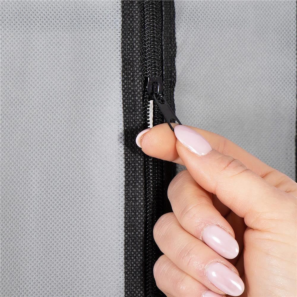 Pantofar din material textil, portabil, cu rafturi, 60x28x168cm, gri