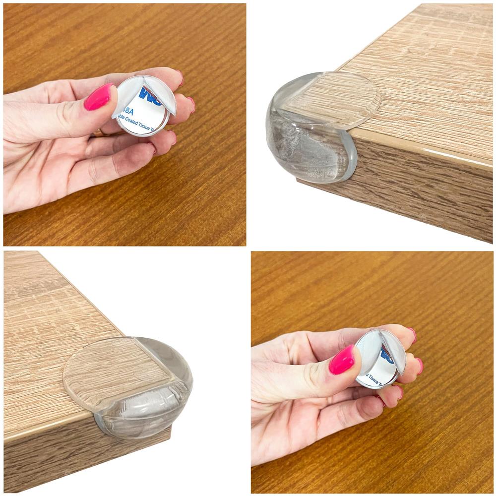 Set 10 protectii colturi pentru siguranta copii, drepte, 40x20mm, silicon, transparent