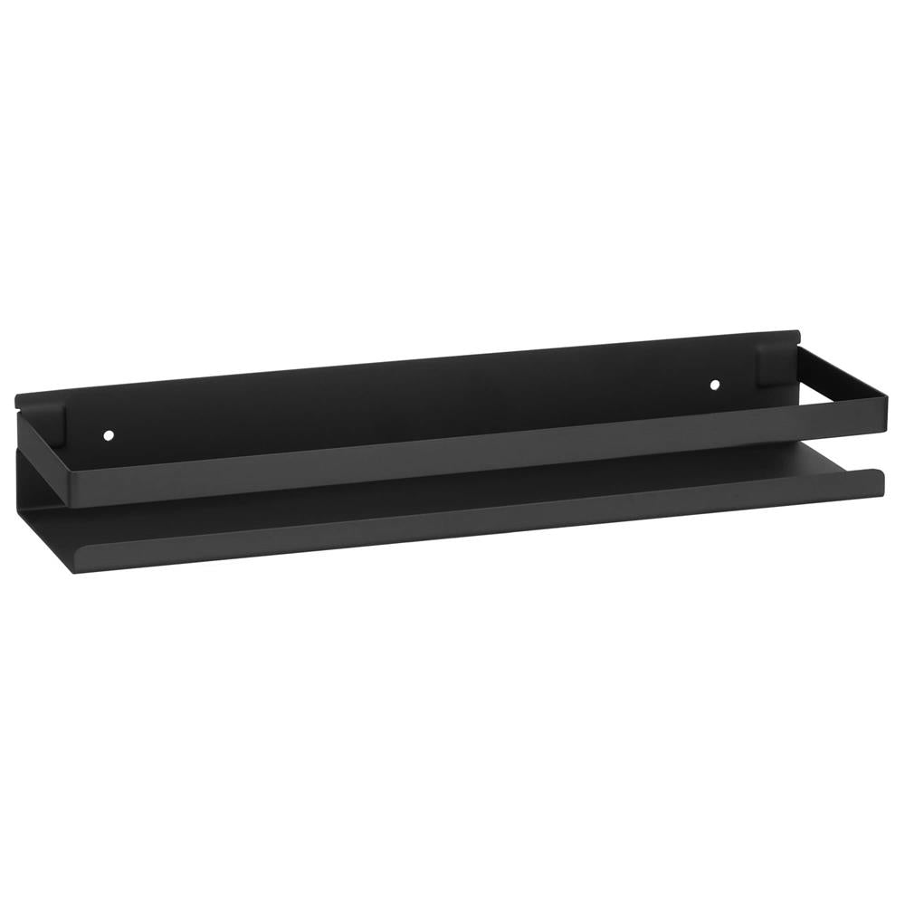 Raft de baie cu 2 sisteme instalare pe perete, aluminiu, 40x10x6cm, negru