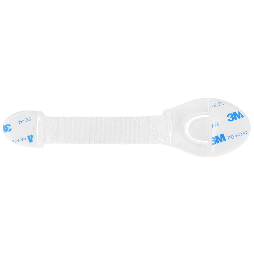 Set 10 sigurante blocator sertare si usi, plastic si textil, ajustabile, 20 cm, alb - 11