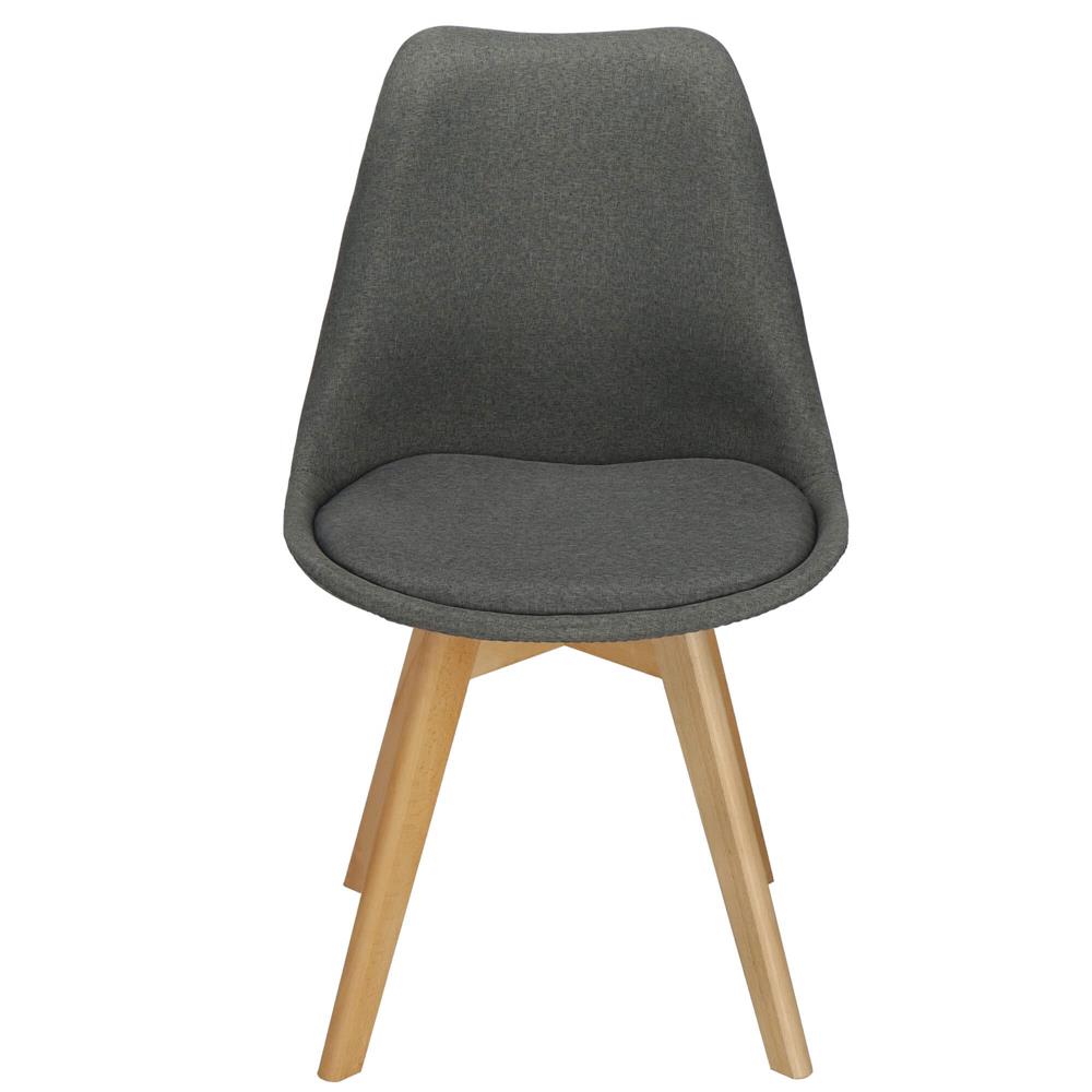 Set 4 scaune dining Verdhe pentru bucatarie tapitat cu material din in, 44x80cm, gri