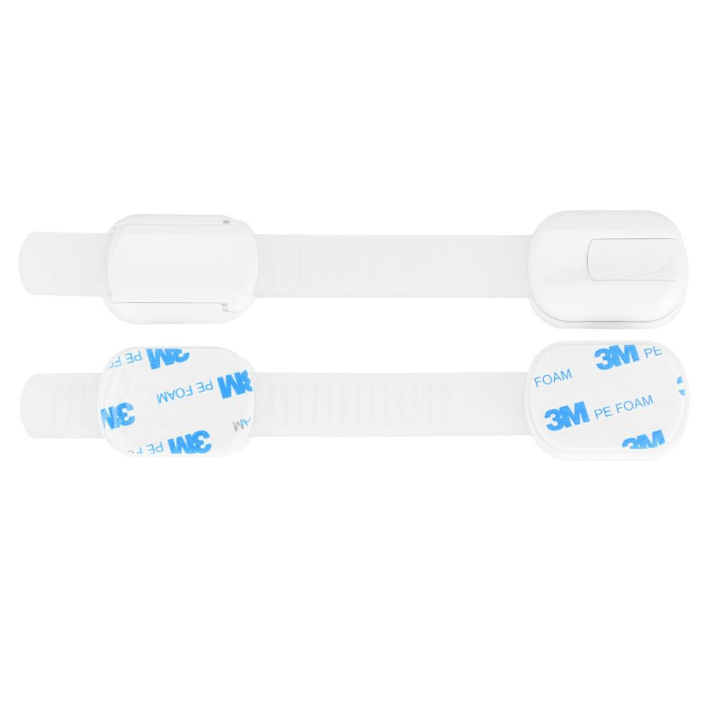 Set 8 sigurante blocator sertare si usi, plastic si silicon, ajustabile, 19 cm, alb