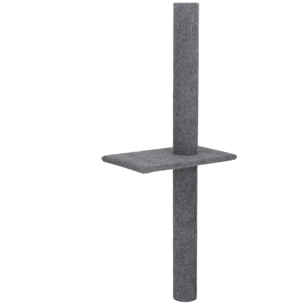 Ansamblu de joaca pentru pisici, tip stalp de catarat pana la tavan, inaltime reglabila 246 - 286 cm, gri