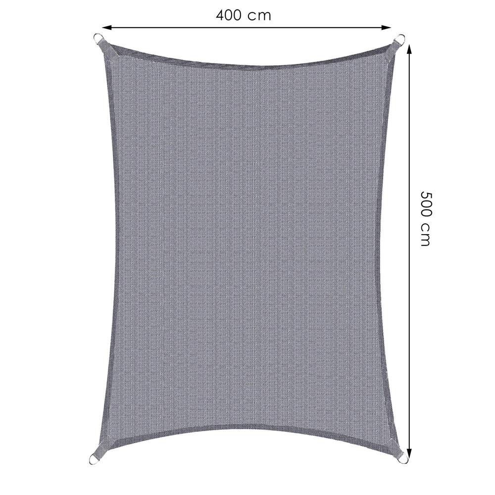 Copertina prelata de soare, dreptunghiulara, impermeabila cu protectie UV, 5x4m, gri deschis