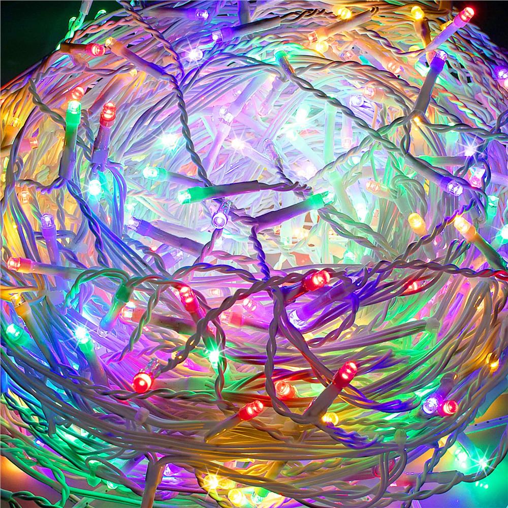 Ghirlanda luminoasa tip perdea cu flash 500 LED-uri, 20m, pentru interior/exterior, iluminare multicolora