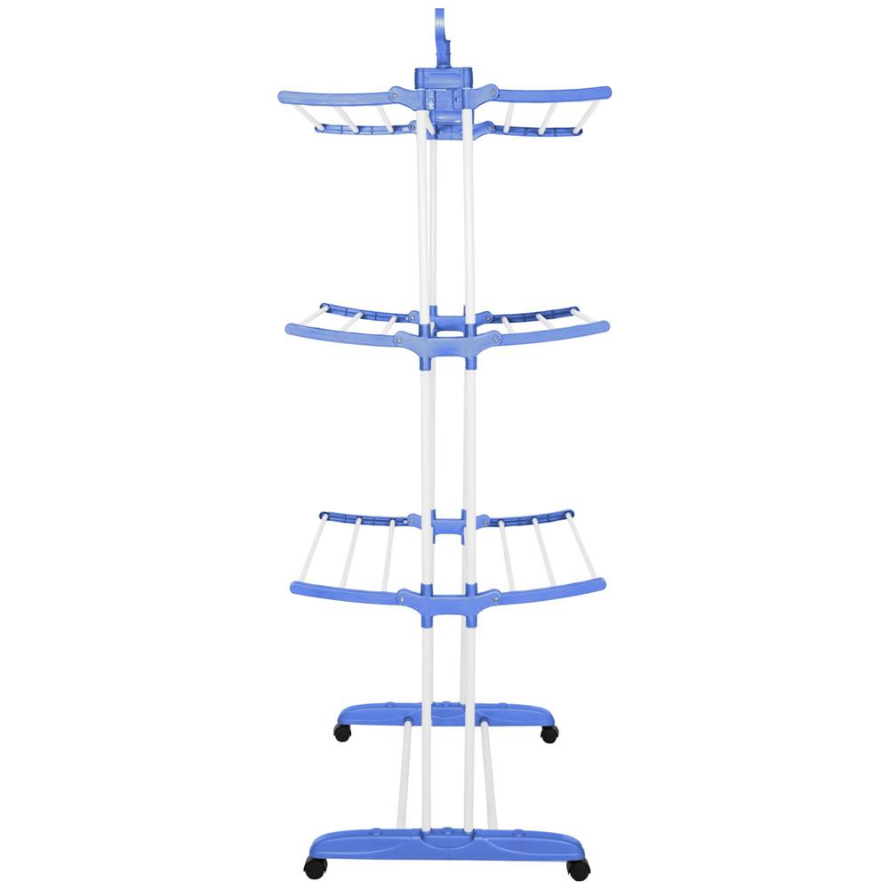 Uscator vertical pentru rufe, mobil si pliabil, cu doua umerase, 75x57x170cm, sarcina 15kg