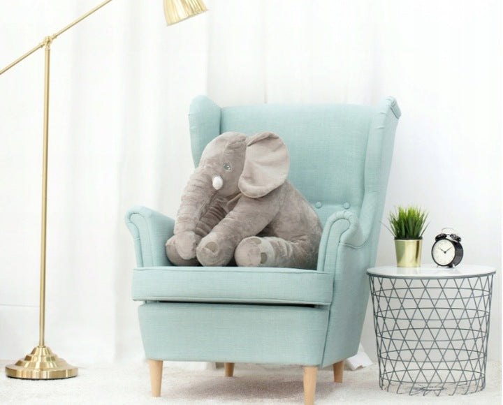 Jucarie plus elefant, tip perna, lavabila, umplutura hipoalergenica, pentru copii si adulti, 70 cm, gri