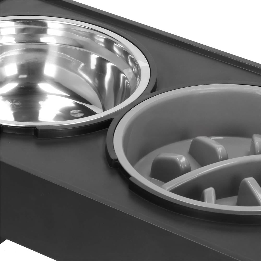 Set 2 boluri cu stand, pentru catei, inaltime si unghi reglabile, 2 x 21 cm - 11