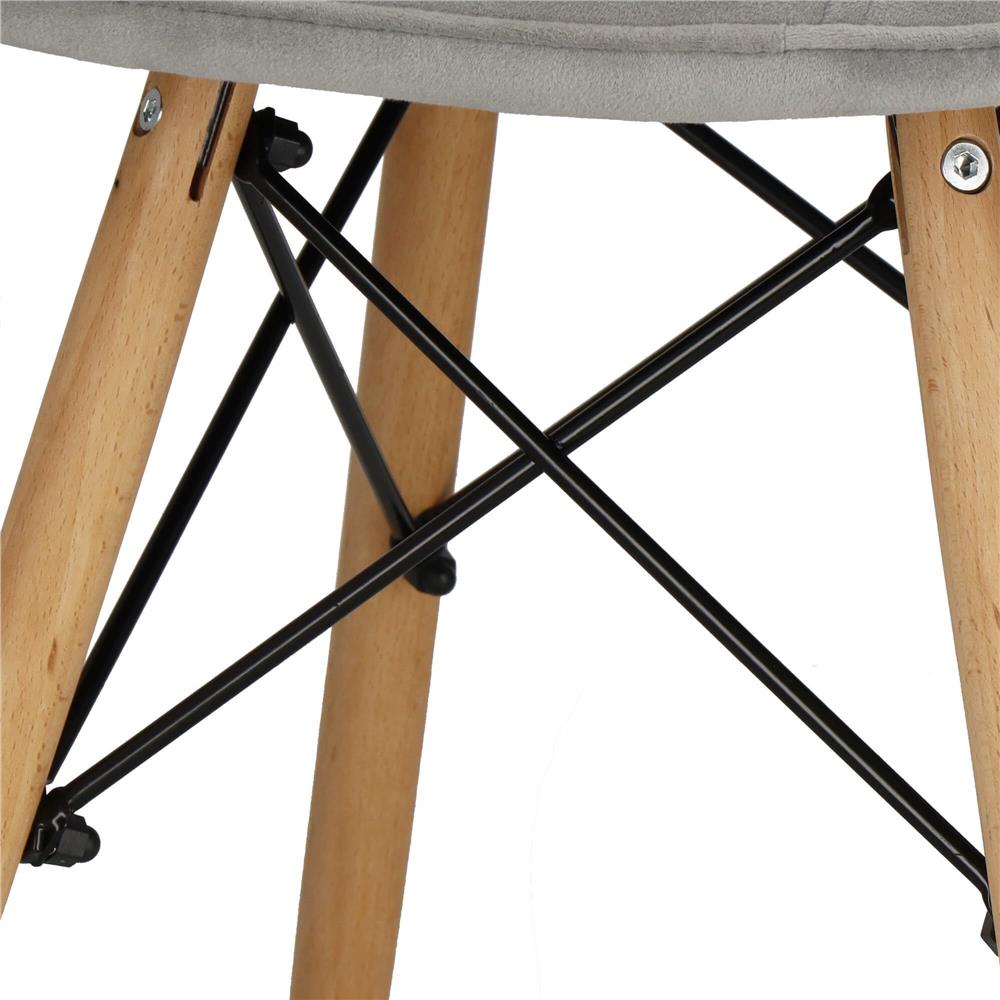 Set 4 scaune dining Milano Soft pentru bucatarie tapitat cu catifea moale, 44x84cm, gri