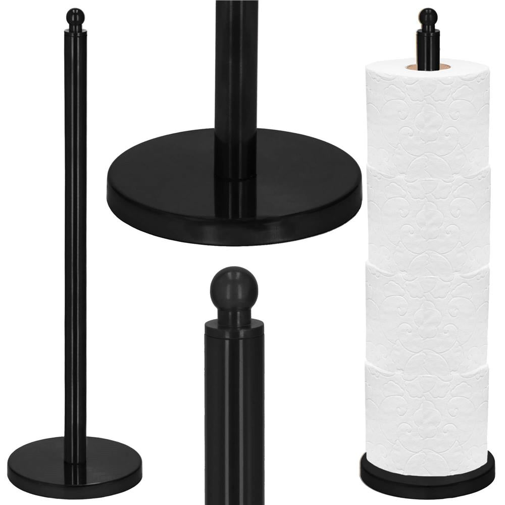 Suport hartie igienica tip tija, 52cm, negru mat - 11