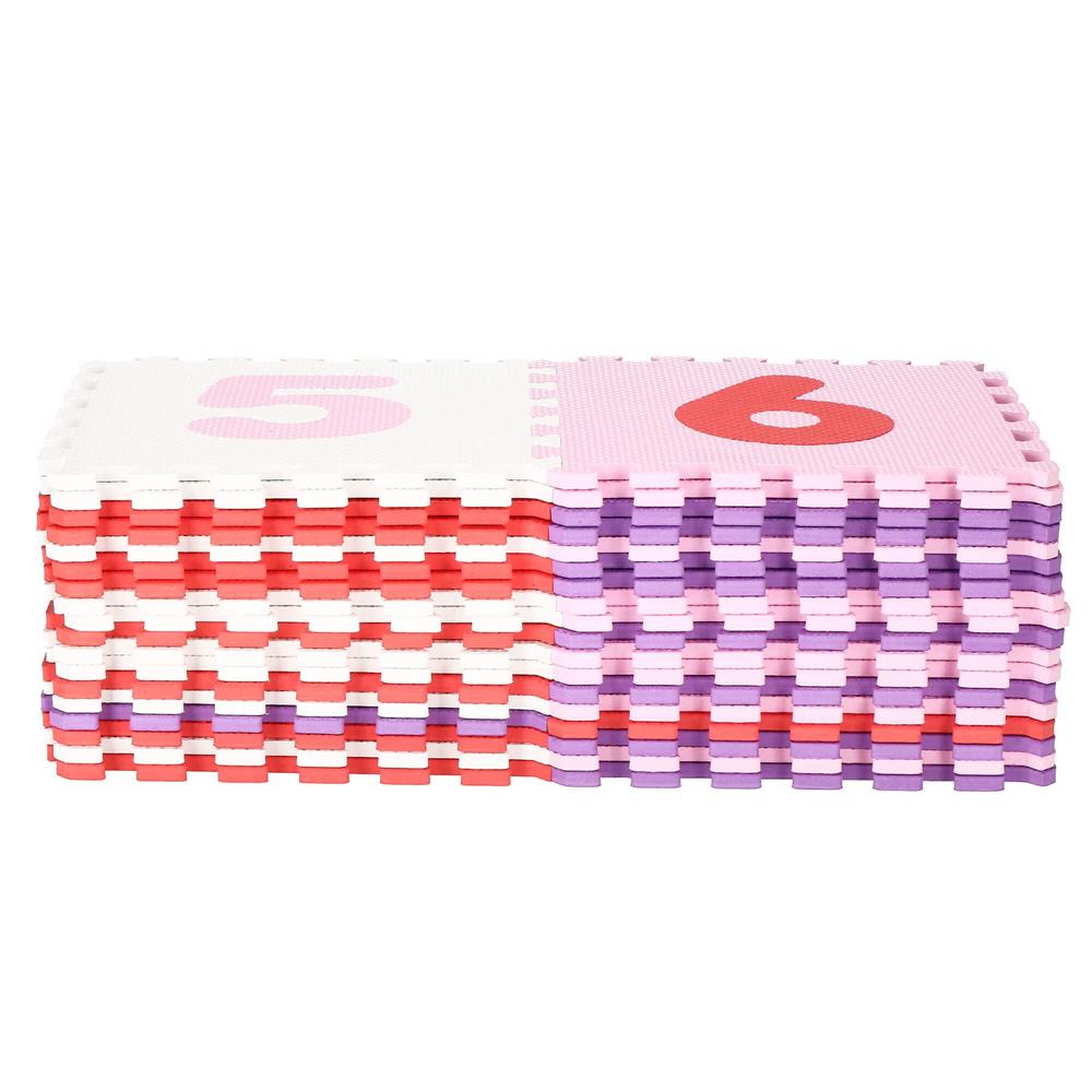 Covor din spuma pentru copii, tip puzzle cifre si litere, 36 piese, 175×175 cm, multicolor