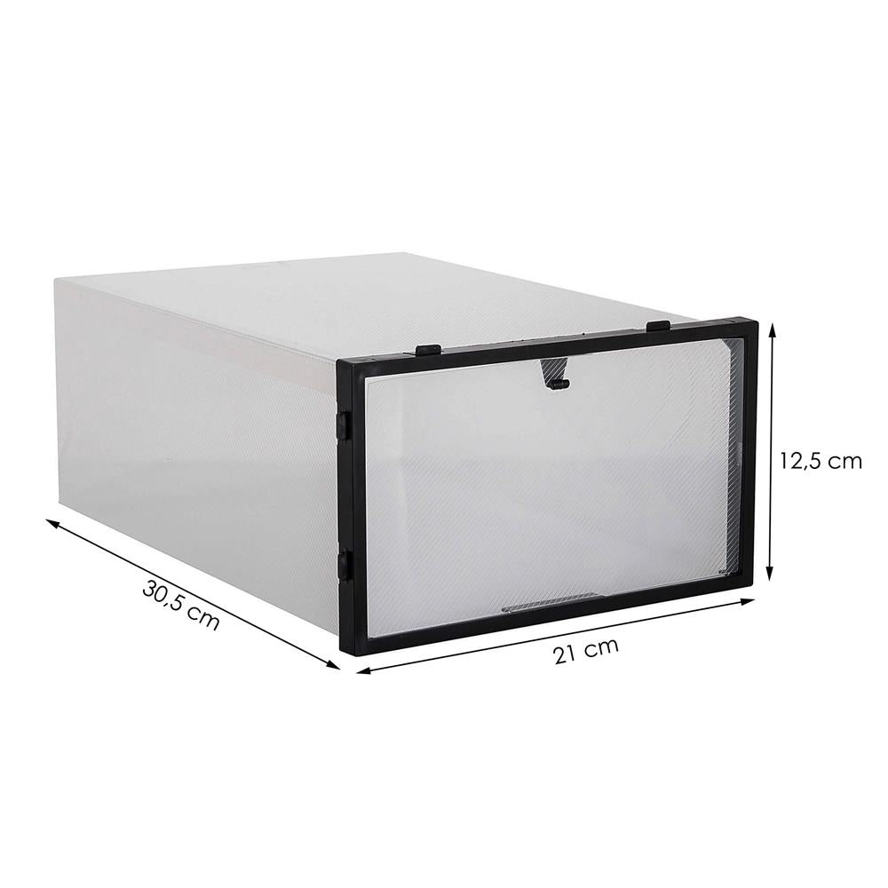 Set 10 cutii organizare pentru pantofi, 30x21x12, transparent