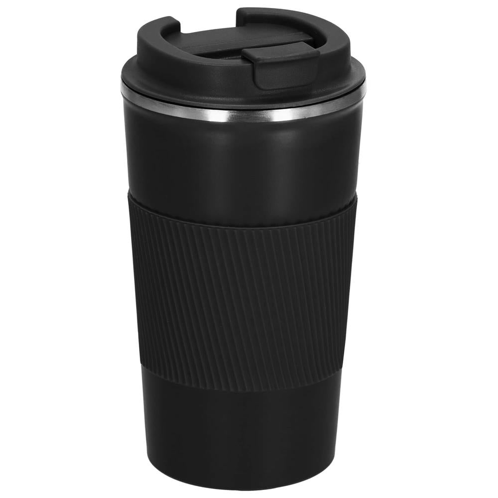Cana termos calatorie, perete din inox dublu izolat, 500ml, 9x16.5cm, negru
