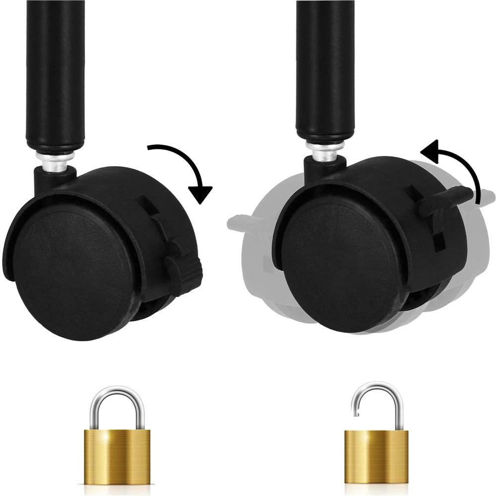 Raft metalic mobil tip carucior pentru bucatarie, 4 polite si 4 agatatori, negru, 44x26x85cm