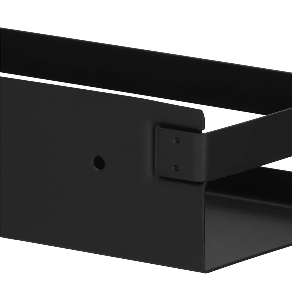 Raft de baie cu 2 sisteme instalare pe perete, aluminiu, 30x10x6cm, negru