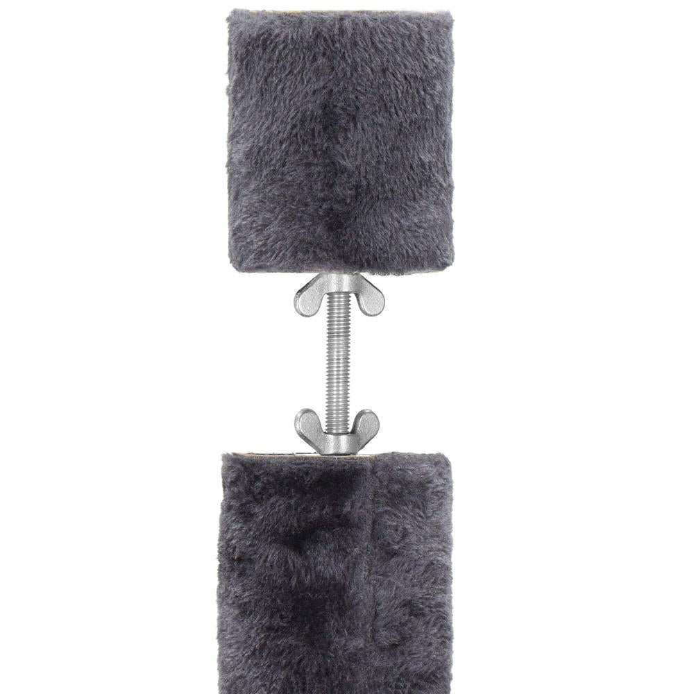 Ansamblu de joaca pentru pisici, tip stalp de catarat pana la tavan, inaltime reglabila, 240 - 265 cm, gri inchis